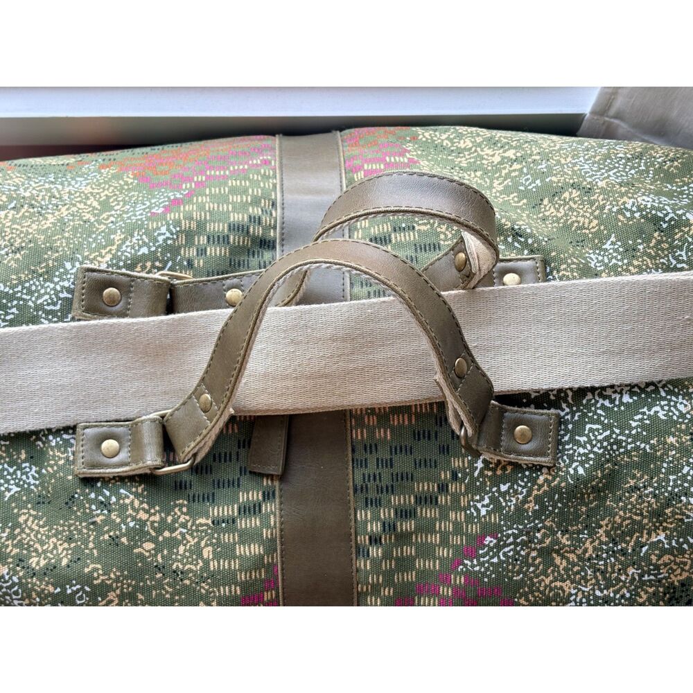 Vintage III Parcel Loop NYC XL Canvas Duffel Weekender Bag Woodland Floral - Picture 10 of 12